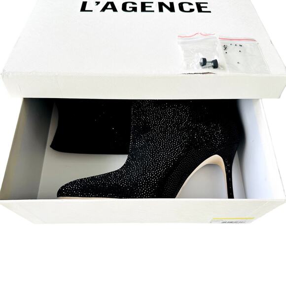 L'Agence Mariette Rhinestone Strassed Ankle Boot Size 9 NEW Stiletto Bootie - Picture 11 of 12